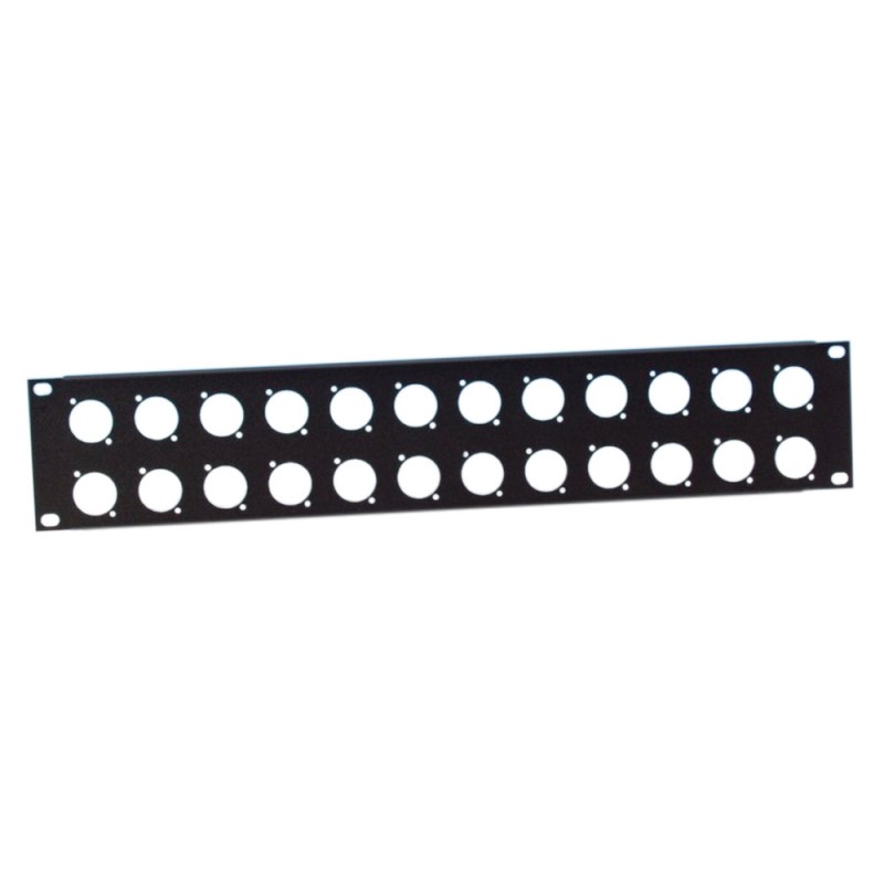 Adam Hall 19" Parts 872214 - Panel z otworami do szafy rack w kształcie litery U, 19’’, 2U, dla 24 gniazd